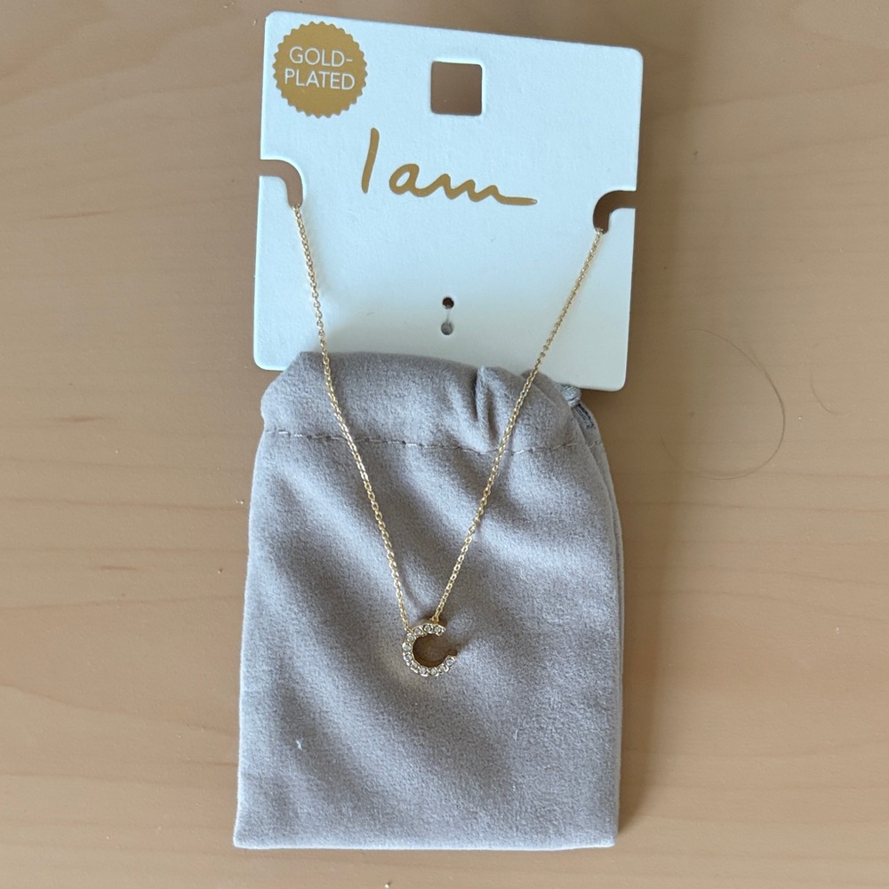 Gold-Plated Crescent Moon Necklace